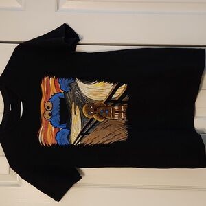 Edvard Munch Cookie Monster Gingerbread Man Themed Sesame Street T-shirt Size Sm